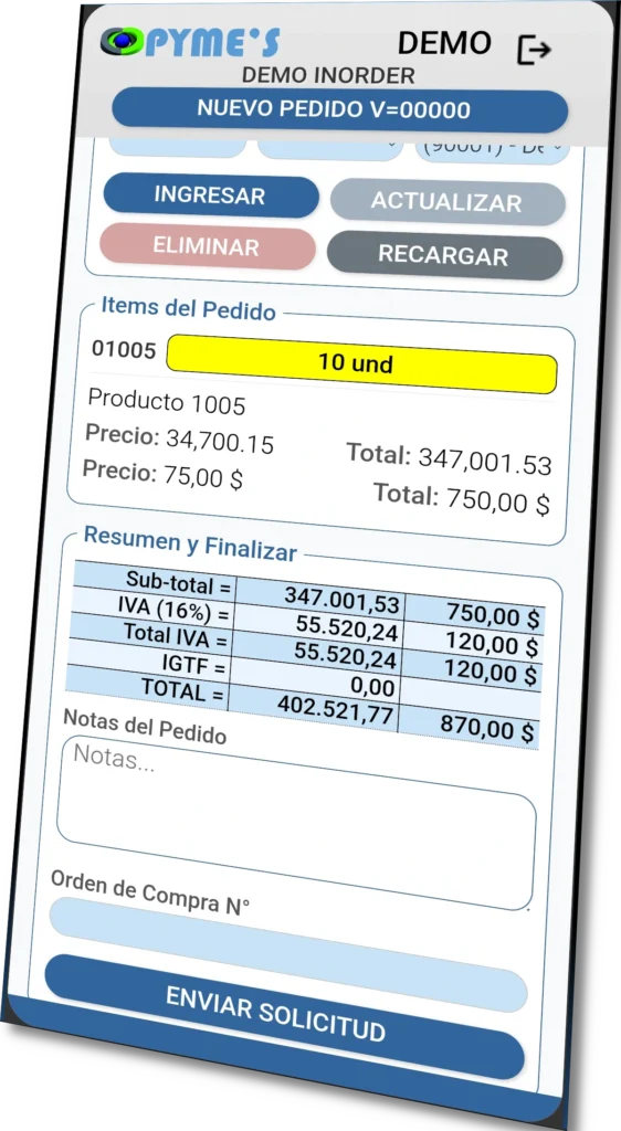 App Fuerza de Ventas Pyme'S
